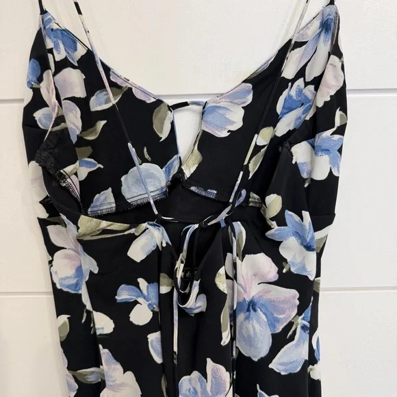 Abercrombie and Fitch Black Floral Slip Midi Dress Size XS 23646 - Picture 7 of 13